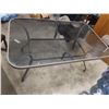 Image 2 : Outdoor Glass Top and Metal Base Patio Table (60"L, 38"W, 28"H)