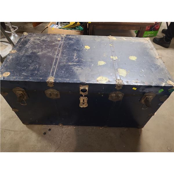 Blue Steamer Truck (Damaged Outside, 40"L, 21"W, 23"T)