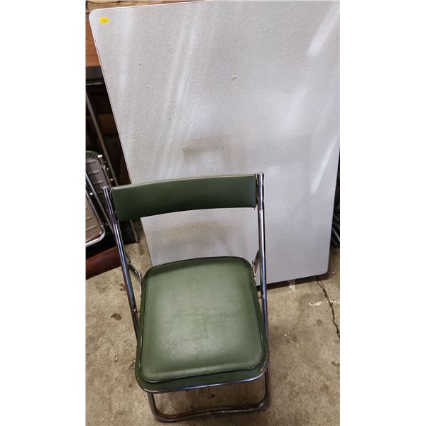Vintage Formica Table (Needs Repairs, Legs Included 42"L, 30"W) and 3 Chairs