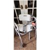 Image 1 : Medical Assist Walker (33"T, 19"W, 14"D)  and Shower Chair (19"W, 11"D, 31"T