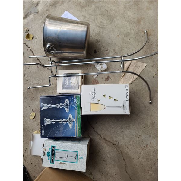 Assorted Decor (Icebucket, Stemware and Candleholders)