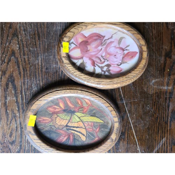 "Ovals" by Bette Reid in Wooden Frames (8"L 7"W)