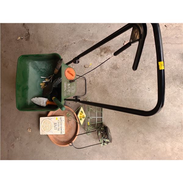Fertilizer Spreader and Assorted Garden Tools
