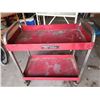 Image 1 : Wheeled Metal Garage Cart with 2 Trays (30"W, 16"D, 36"T) and Garage Shelf ( 29"W, 13"D, 59"T)