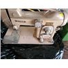 Image 1 : Vintage Sewing Machine by White (untested) and Sewing Sewing Box of Goodies