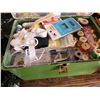 Image 2 : Vintage Sewing Machine by White (untested) and Sewing Sewing Box of Goodies