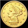 Image 1 : 1878 $2.50 Gold Quarter Eagle CLOSELY UNCIRCULATED