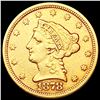 Image 1 : 1878 $2.50 Gold Quarter Eagle CLOSELY UNCIRCULATED