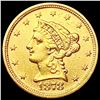 Image 1 : 1878 $2.50 Gold Quarter Eagle CLOSELY UNCIRCULATED