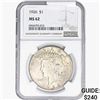 Image 1 : 1926 Silver Peace Dollar NGC MS62