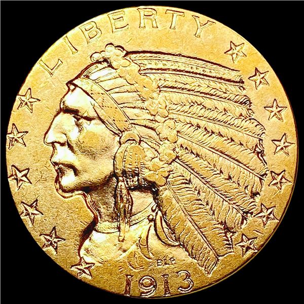 1913 $5 Gold Half Eagle CLOSELY UNCIRCULATED