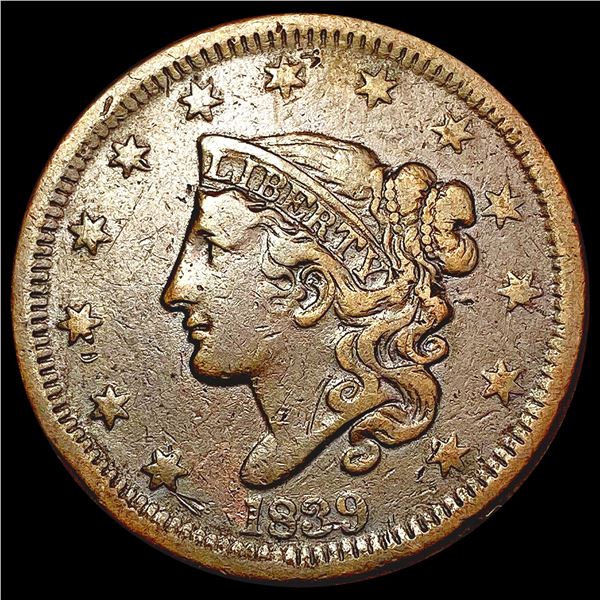 1839 Braided Hair Large Cent NEARLY UNCIRCULATED