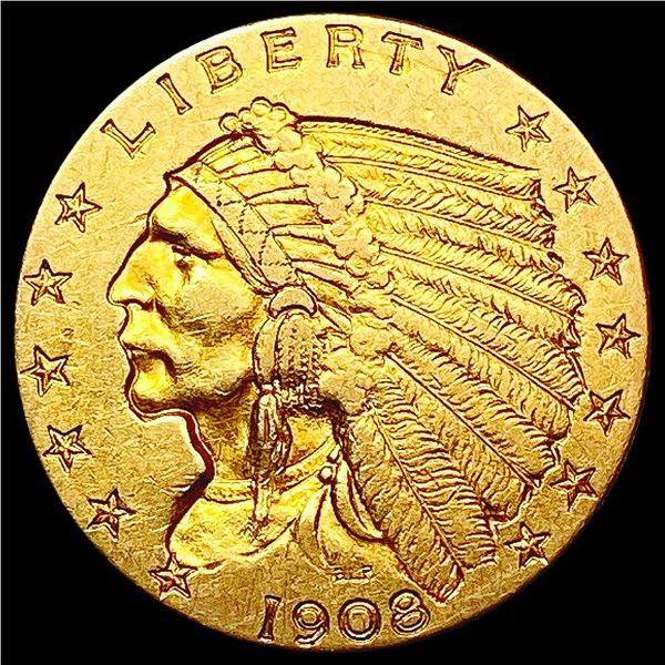 1908 $2.50 Gold Quarter Eagle CLOSELY UNCIRCULATED