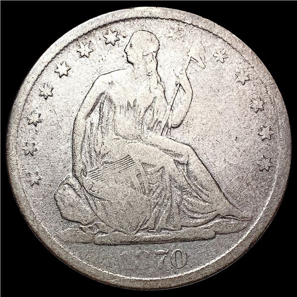 1870-S Seated Liberty Half Dollar LIGHTLY CIRCULATED