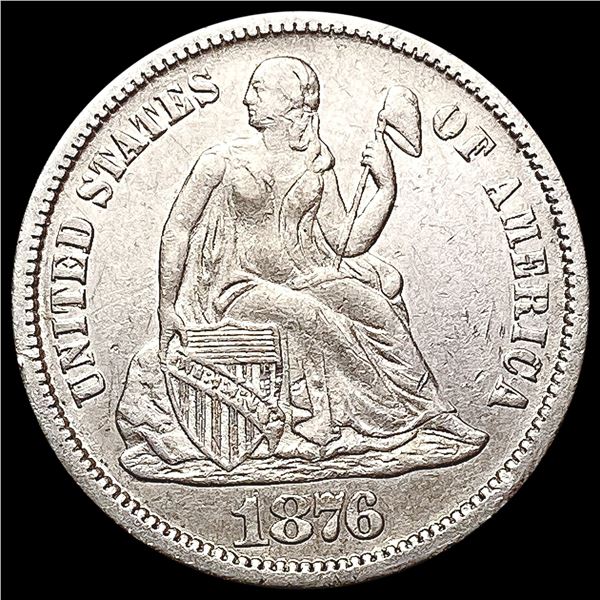 1876-CC Seated Liberty Dime CLOSELY UNCIRCULATED