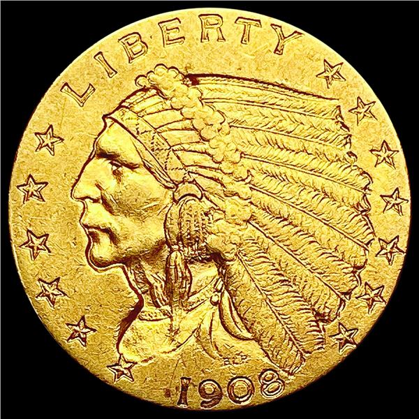 1908 $2.50 Gold Quarter Eagle CLOSELY UNCIRCULATED