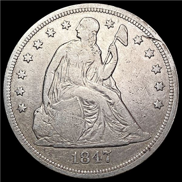 1847 Seated Liberty Dollar LIGHTLY CIRCULATED
