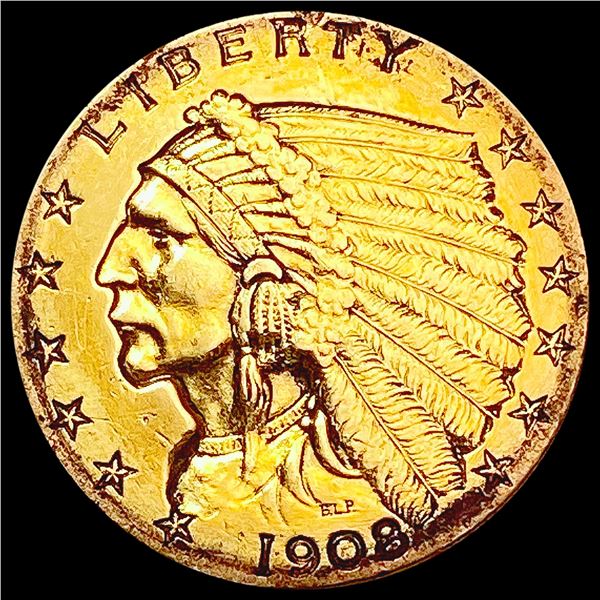 1908 $2.50 Gold Quarter Eagle CLOSELY UNCIRCULATED