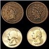 Image 1 : 1842-1936 Varied US Coinage Lot [4 Coins] HIGH GRADE