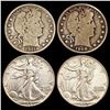 Image 1 : 1908-1942 US Silver Half Dollar Lot [4 Coins] HIGH GRADE