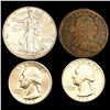 Image 1 : 1805-1938 Varied US Coinage Lot [4 Coins] HIGH GRADE