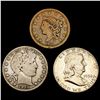 Image 1 : 1838-1956 Varied US Coinage Lot [3 Coins] HIGH GRADE