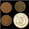 Image 2 : 1852-1921 Varied US Copper and Silver Coinage Lot [4 Coins] HIGH GRADE