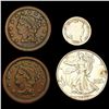 Image 1 : 1854-1943 Varied US Coinage Lot [4 Coins] HIGH GRADE