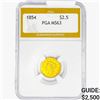 Image 1 : 1854 $2.50 Gold Quarter Eagle PGA MS63