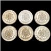 Image 1 : [6] 1933-1945 Mexico Silver One Peso Lot UNCIRCULATED