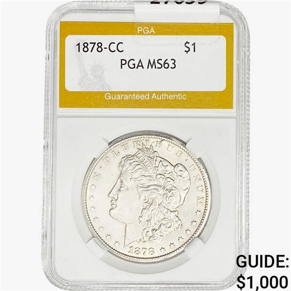 1878-CC Morgan Silver Dollar PGA MS63