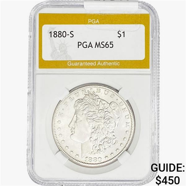 1880-S Morgan Silver Dollar PGA MS65