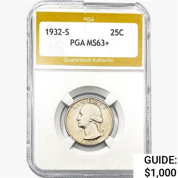 1932-S Washington Silver Quarter PGA MS63+