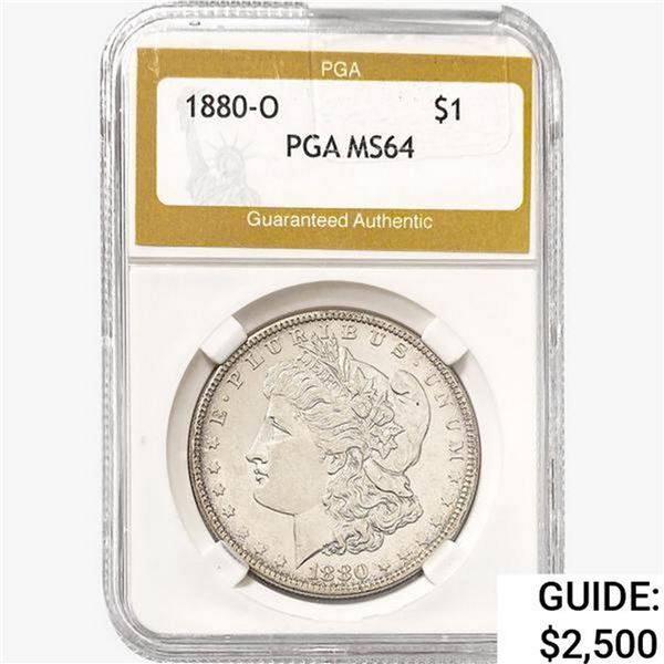 1880-O Morgan Silver Dollar PGA MS64