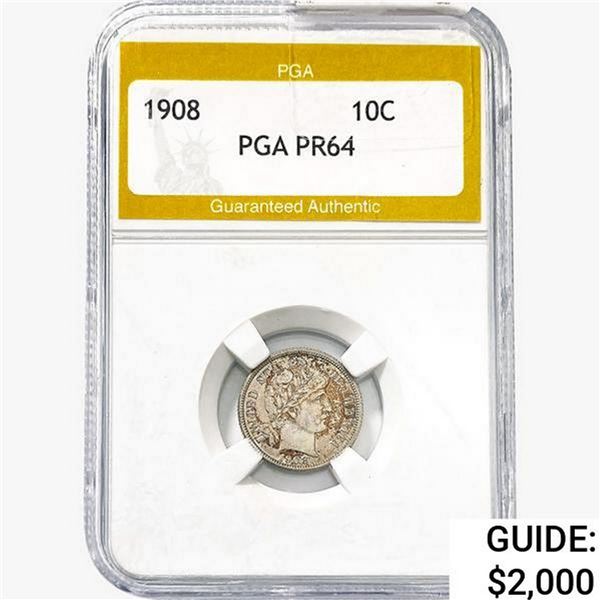 1908 Barber Dime PGA PR64