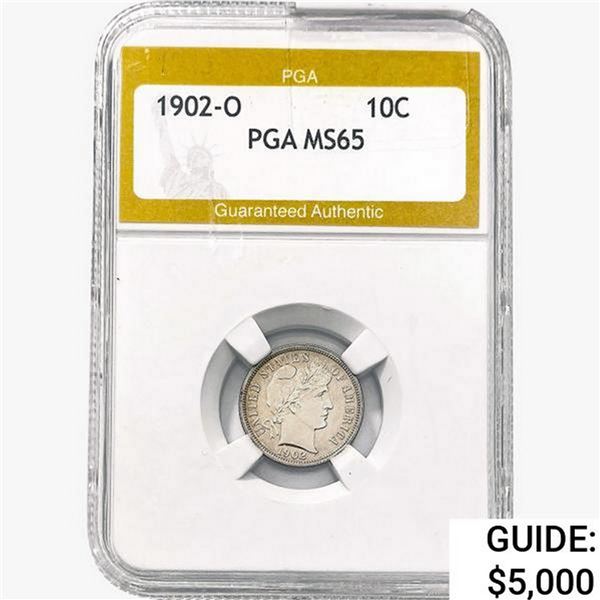 1902-O Barber Dime PGA MS65