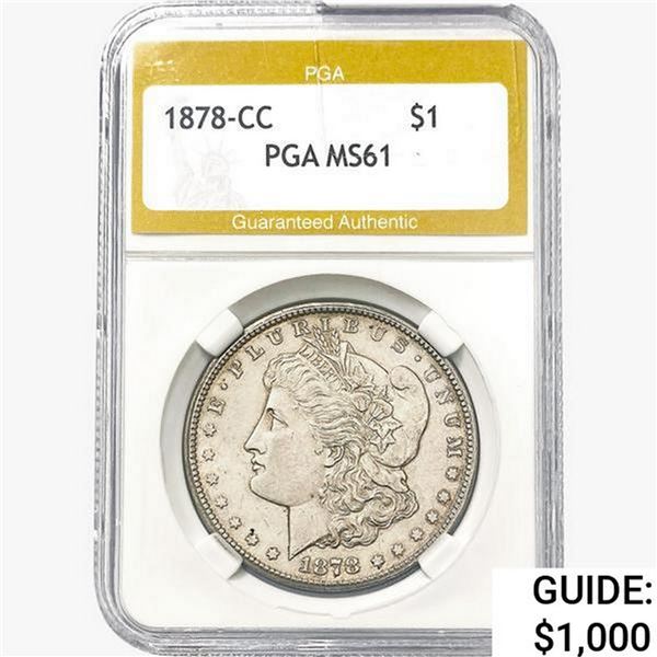 1878-CC Morgan Silver Dollar PGA MS61