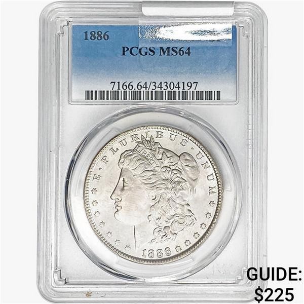 1886 Morgan Silver Dollar PCGS MS64