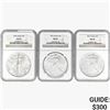 Image 1 : [3] 1992-1994 Silver Eagle NGC MS69