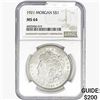 Image 1 : 1921 Morgan Silver Dollar NGC MS64