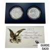Image 1 : 2012 Proof and Rev. Proof 1oz Silver Eagle Set [2 Coins]