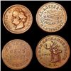 Image 1 : [4] 1863 Varied U.S. Tokens HIGH GRADE