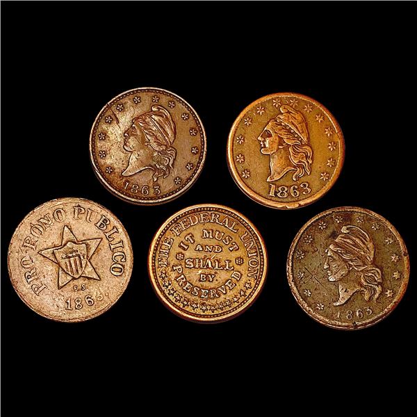[5] 1863 U.S. World Tokens HIGH GRADE
