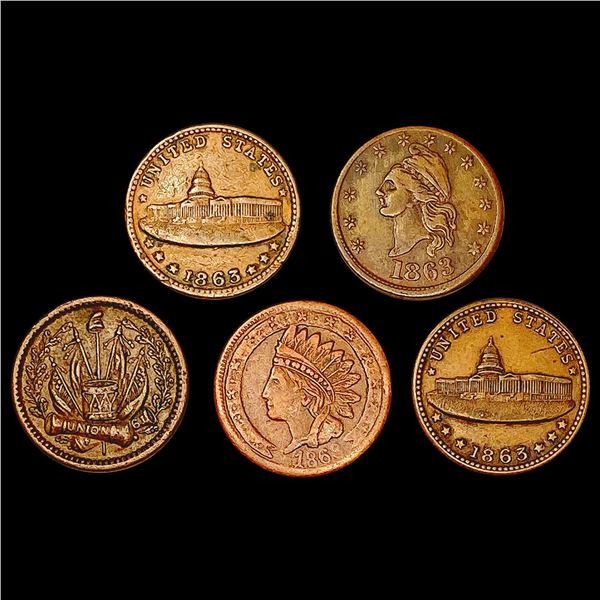 [5] 1863 U.S. World Tokens HIGH GRADE