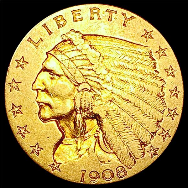 1908 $2.50 Gold Quarter Eagle NEARLY UNCIRCULATED