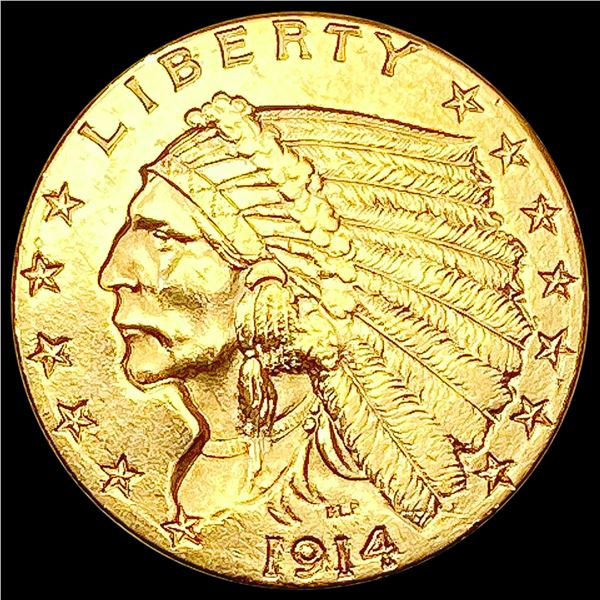 1914-D $2.50 Gold Quarter Eagle CLOSELY UNCIRCULATED