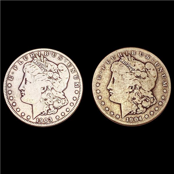 [2] 1903-S&1904-S Morgan Silver Dollar LIGHTLY CIRCULATED