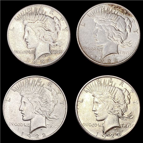 [4] 1922&1924-S Silver Peace Dollar HIGH GRADE