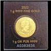 Image 2 : 2022 .03215oz Gold 50C Round Royal Canada Mint SUPERB GEM BU