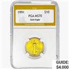1991 1/4oz $10 AGE PGA MS70